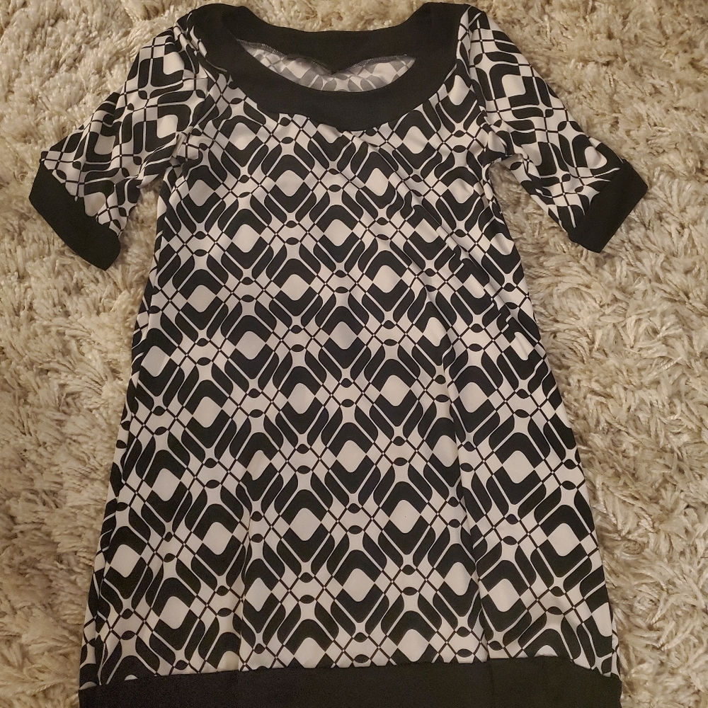 Black and White Patterned Dress